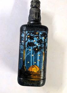 Hand-Painted Bottle - Camping Scene