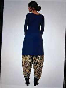 Elegant Blue Kurta with Patiala Pants and Dupatta
