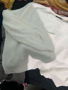 Cream Knit Pullover Sweater