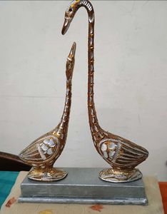 Pair Of Swan Brass
