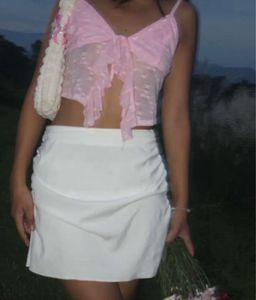 Chic Ruched Satin Mini Skirt