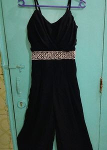 Black Jumpsuit with Beaded Waist