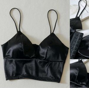 Black Satin Cami Top