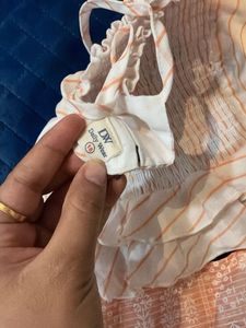 Striped Smocked Top and Skirt Set