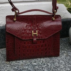 HIDESIGN LUXURY LEATHER BAG WITH DETACHABLE STRAP