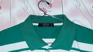 BRANDED GREEN &amp; WHITE T SHIRT
