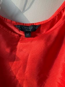 Vibrant Orange Silk Spaghatti Tops