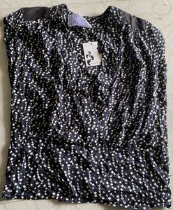 New Remanika Black Printed Lenzing Modal Top–XS