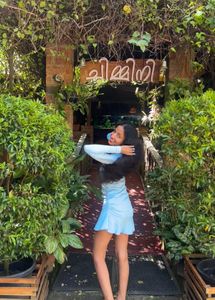Light Blue Long Sleeve Dress