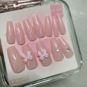 Cute Press On Nails with Bows &amp; Gems