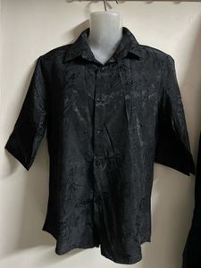 Men's Textured Black Shirt