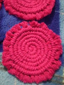 Handmade Pink Coasters (Set of 4)