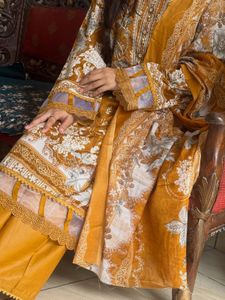 Elegant Mustard Floral Print Kurta