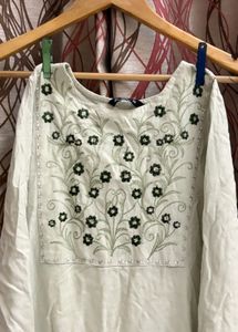 Embroidered Cotton Long Kurta