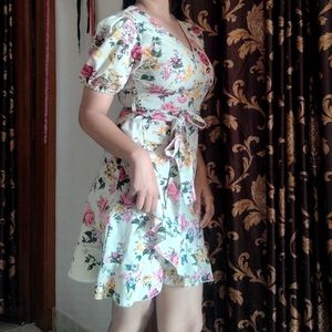 Floral Wrap Mini Dress