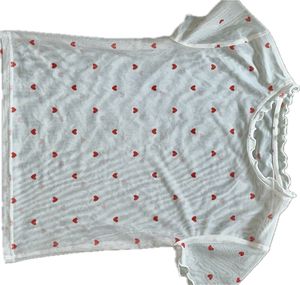 Sheer White Heart Print Top