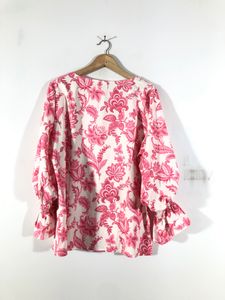 Printed Peplum Sleeves Top