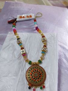 Boho Beaded Necklace Set with earrings