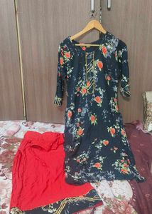 Stylish Floral Kurta with Palazzo Set