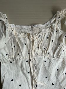 Chic Off-Shoulder Heart Print Top