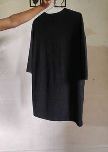 Shein Textured Black T-Shirt