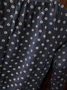Navy Blue Printed Boho Top