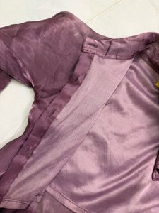 Sheer Purple Tie-Front Shirt