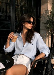 New with tag Light Blue Striped Button-Up Shirt