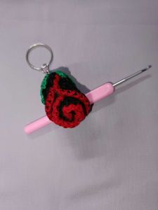 Crochet Keychain,Rose Keychain, Keychain
