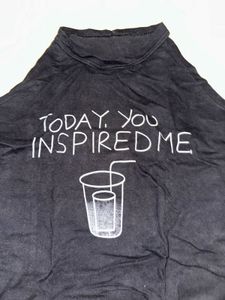 Black Graphic Print Top