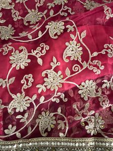 Vibrant Pink embroidered  Saree