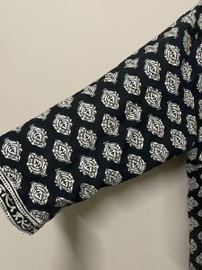 Black and White Printed Kurta