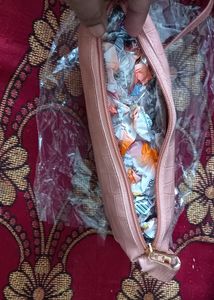 Biege Pink Shaded Sling Bag