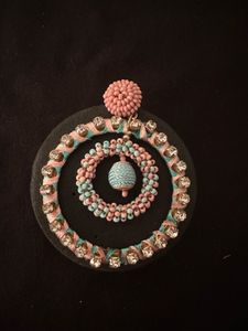 Beaded rhinestone Statement Earrings