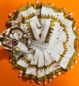Laddu Gopal Pagdi Set &amp; Fancy Dress Fabric Cotton