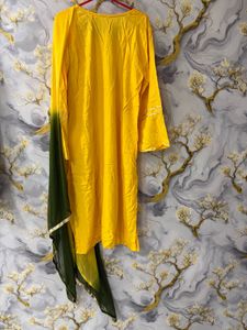 Vibrant Yellow Kurta Set with Dupatta