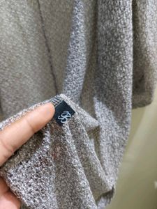 Elegant Silver Knit Cardigan