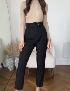 Zara Belted Black Trouser