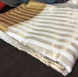 Elegant White &amp; Gold Saree