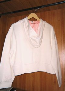 White Button Neck Hoodie