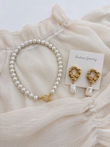 Og Elegant Pearl Necklace &amp; Earrings Set