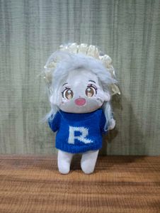 Cute Plush Doll with Blue Sweater