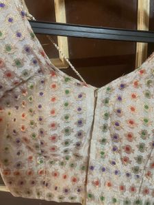 Floral Embroidered Saree Blouse