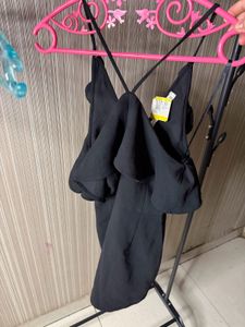 Chic Black Ruffle Mini Dress