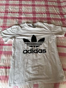 Adidas White Trefoil Logo T-Shirt size US S