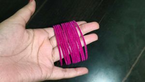 set of  12 Vibrant Pink Velvet Bangles