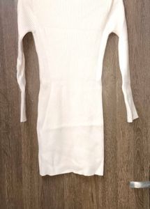 Ribbed Knit Long Sleeve Mini Dress