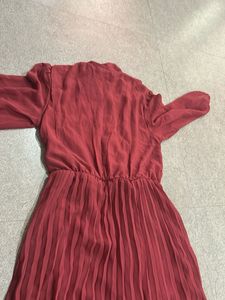 Sassafras Rose Pink Pleated Midi Dress