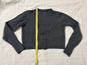 Grey Lace-Up Back Sweater