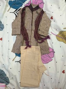 Boys Ethnic Kurta Set with Shawl